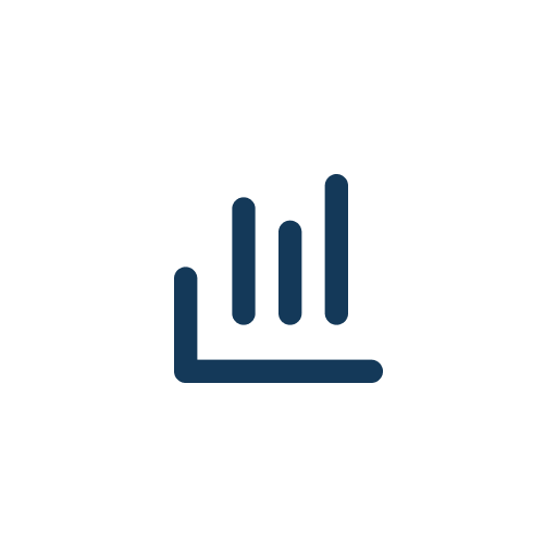 Bar chart icon on white background