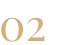 Elegant gold "02" on white background