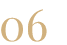 Gold number 06 on white background