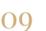 Gold 09 numerals on white background